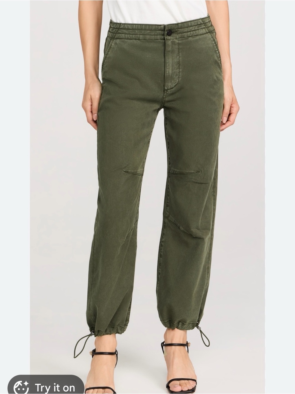PAIGE Olive Green Boyfriend Drawstring pants